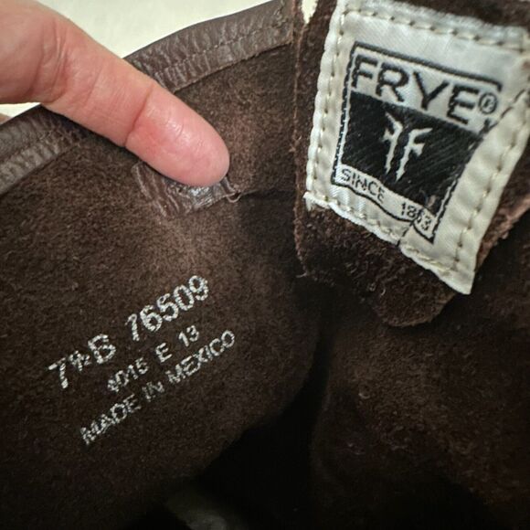 FRYE Veronica Short Boots Dark Brown Leather Motorcycle Rider - Picture 9 of 12